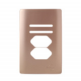Placa 4x2 P/ 2 Interruptores + 2 Tomadas - Novara Ouro Rose
